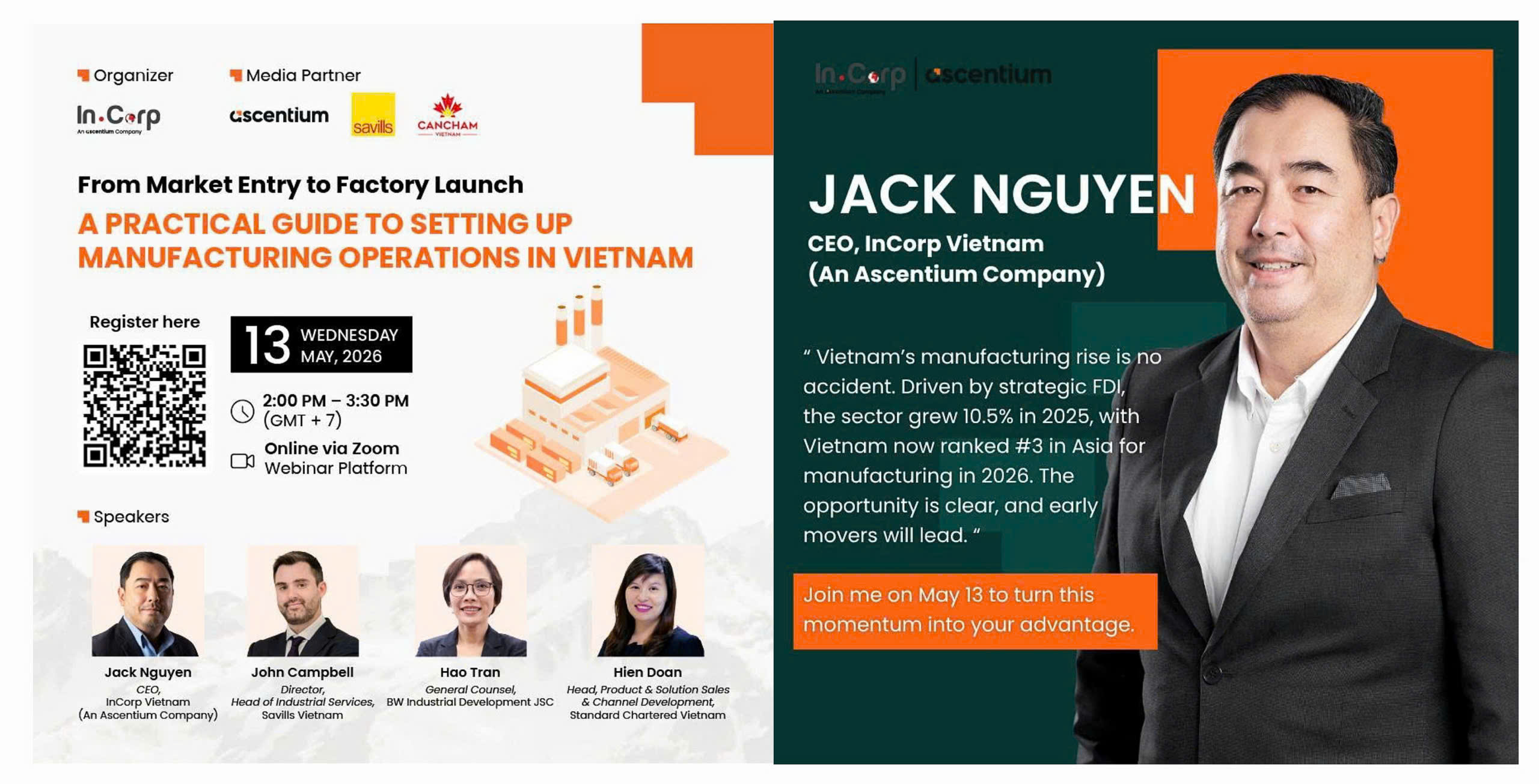 [Member News] InCorp Event: From Market Entry to Factory Launch: A Practical Guide to 🕛Setting Up Manufacturing Operations in Vietnam